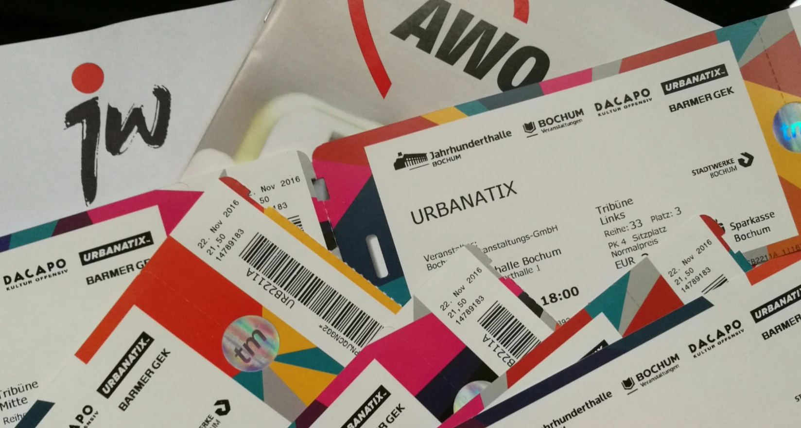 Urbanatix Eintrittskarten, Logos AWO-Jugendwerk und AWO