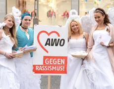 Engel des Jugendfreizeithauses JAWO bei Aktion AWO gegen Rassismus