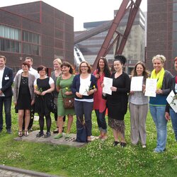 Gruppenaufnahme mit Teilnehmern der AWO Ruhr-Mitte (links Marc Schaaf, 5.v.l. Gaby Drees, 2.v.r. Sandra Heßling)
