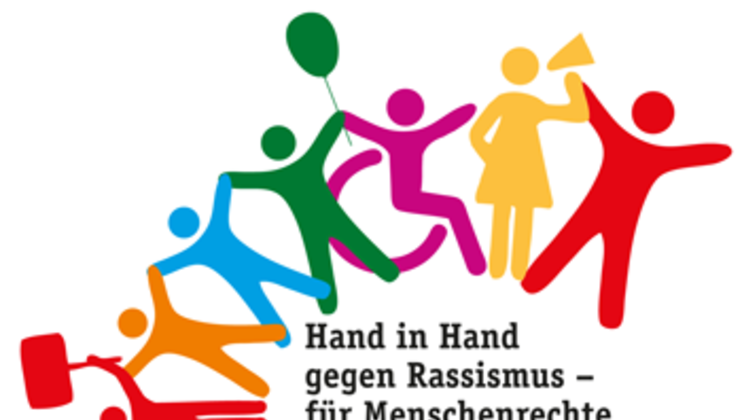 Logo Aktionstag gegen Rassismus - Bunte Menschenkette