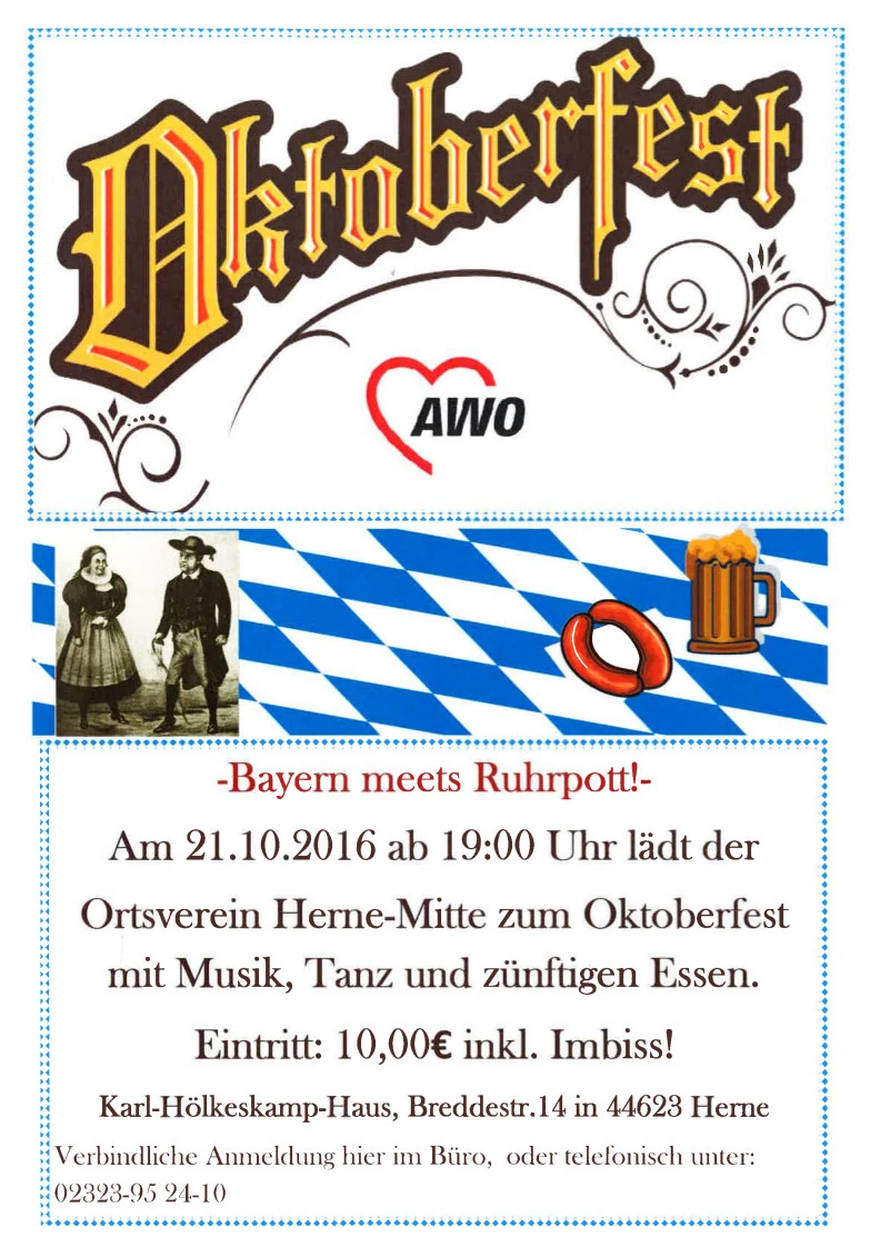 Ankündigungsplakat für ein zünftigs Oktoberfest