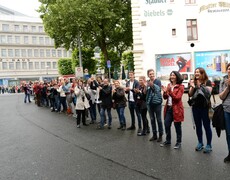 Menschenkette am 18.06.2016 in Bochum, Bleichstraße