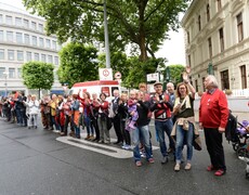 Menschenkette am 18.06.2016 in Bochum, Bleichstraße