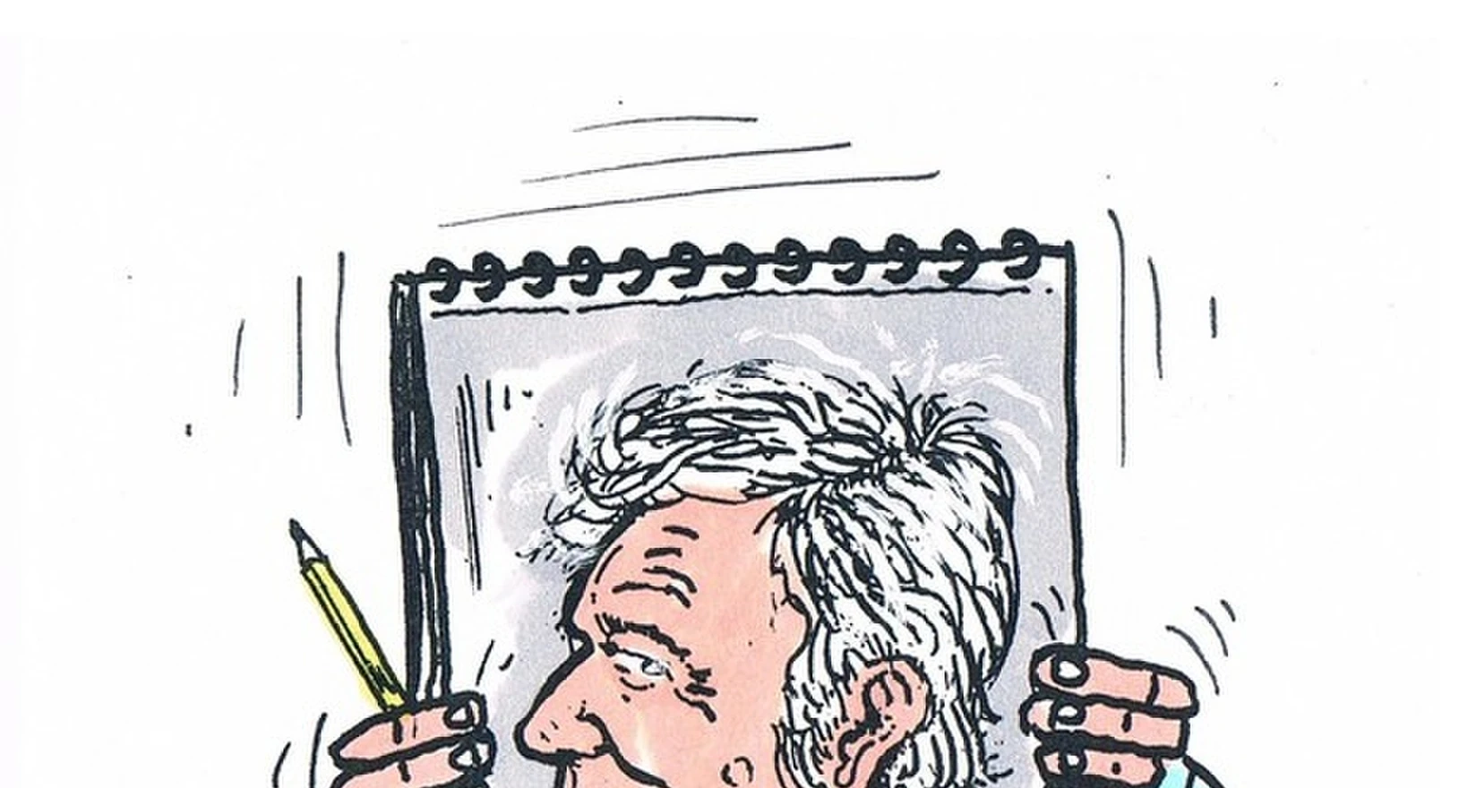 Selbstbildnis des Karikaturisten Waldemar Mandzel